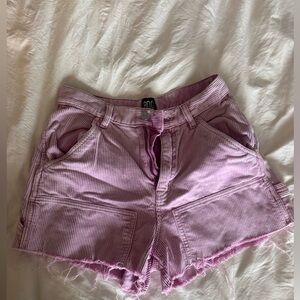 BDG Women's Light Pink Corduroy Cargo Shorts